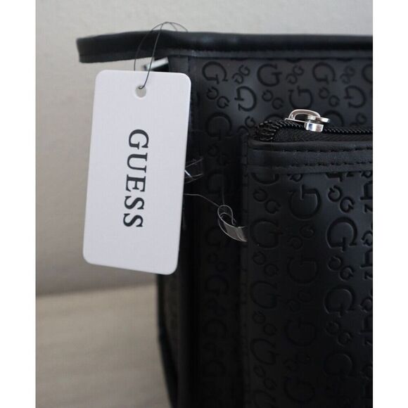 Guess E8930412 Women's Black Crimson Debossed Cosmetic Make Up Travel Cases - Picture 4 of 16